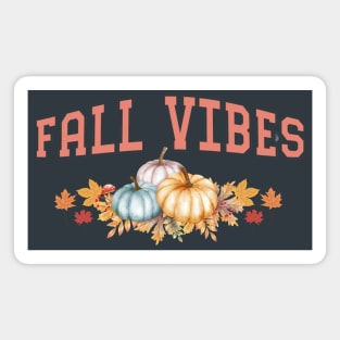 Fall Vibes Pumpkins Autumn Leaves Fall Colors Cute Trendy Magnet